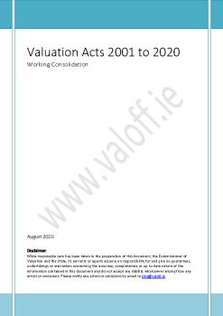 Working Consolidation of Valuation Acts 2001 to 2020 (August 2020) summary image
										