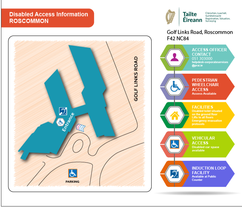 Accessibility information for the Registration Roscommon building