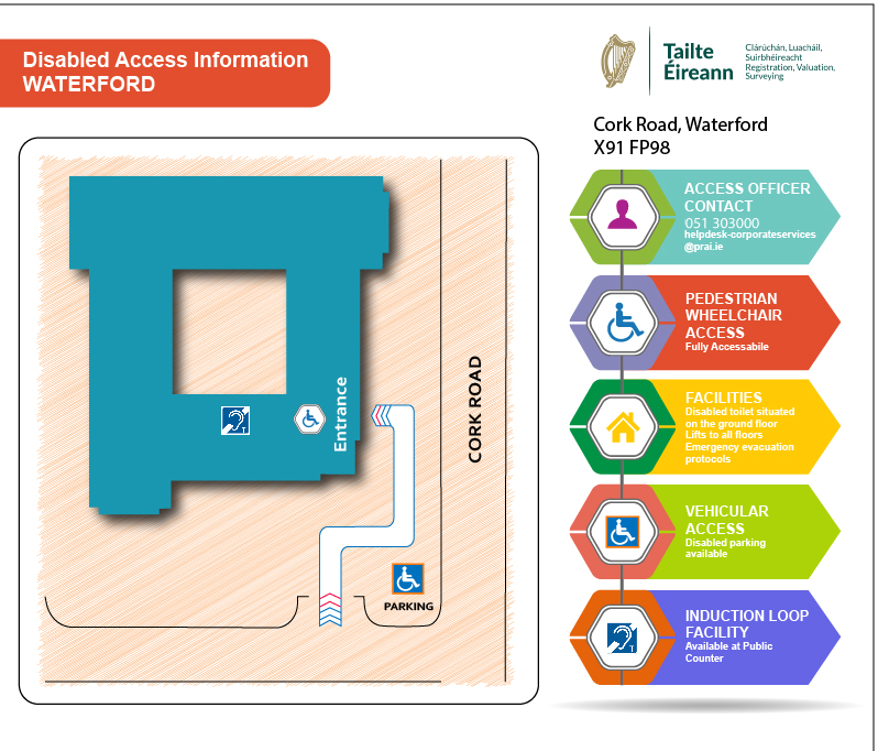 Accessibility information for the Registration Waterford building
